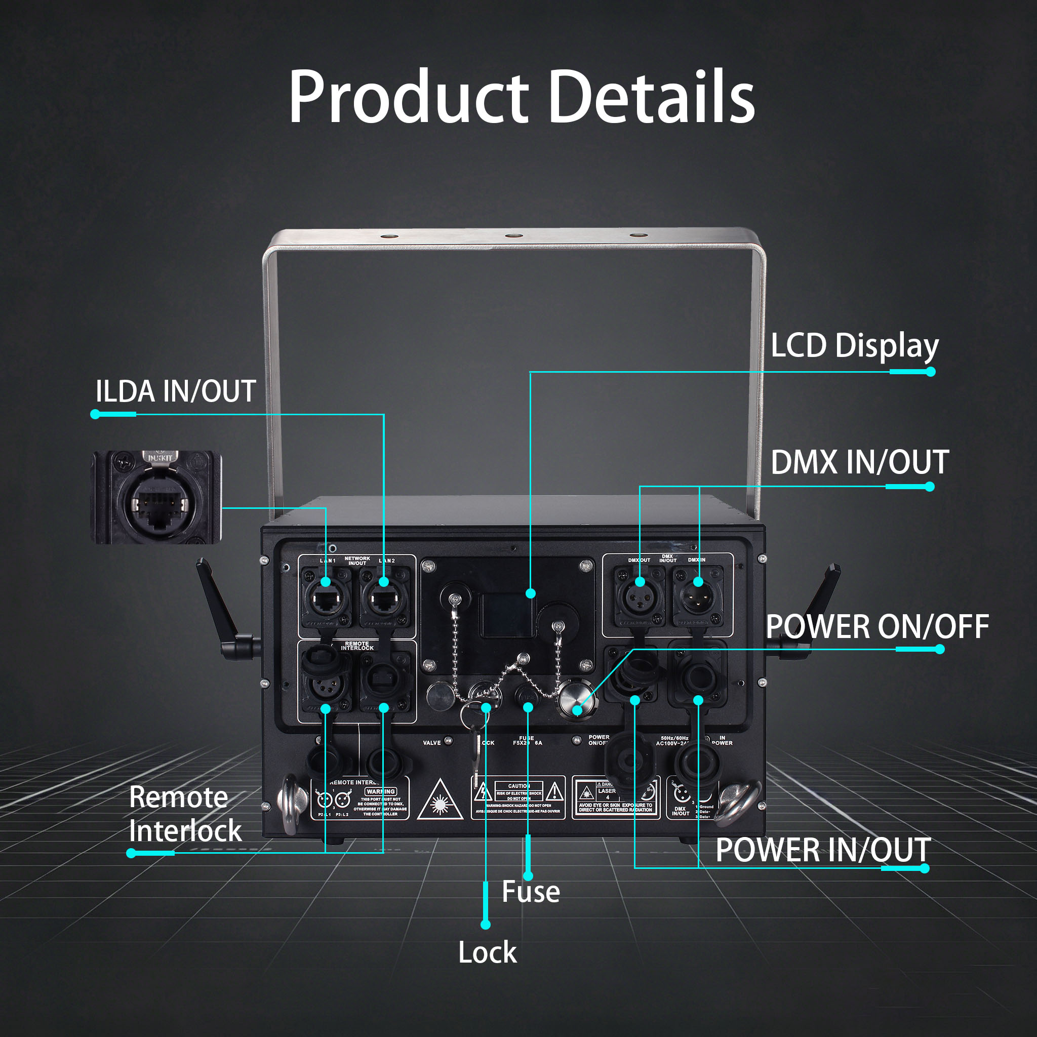 20W RGB outdoor laser projector with FB4 control system for professional laser shows