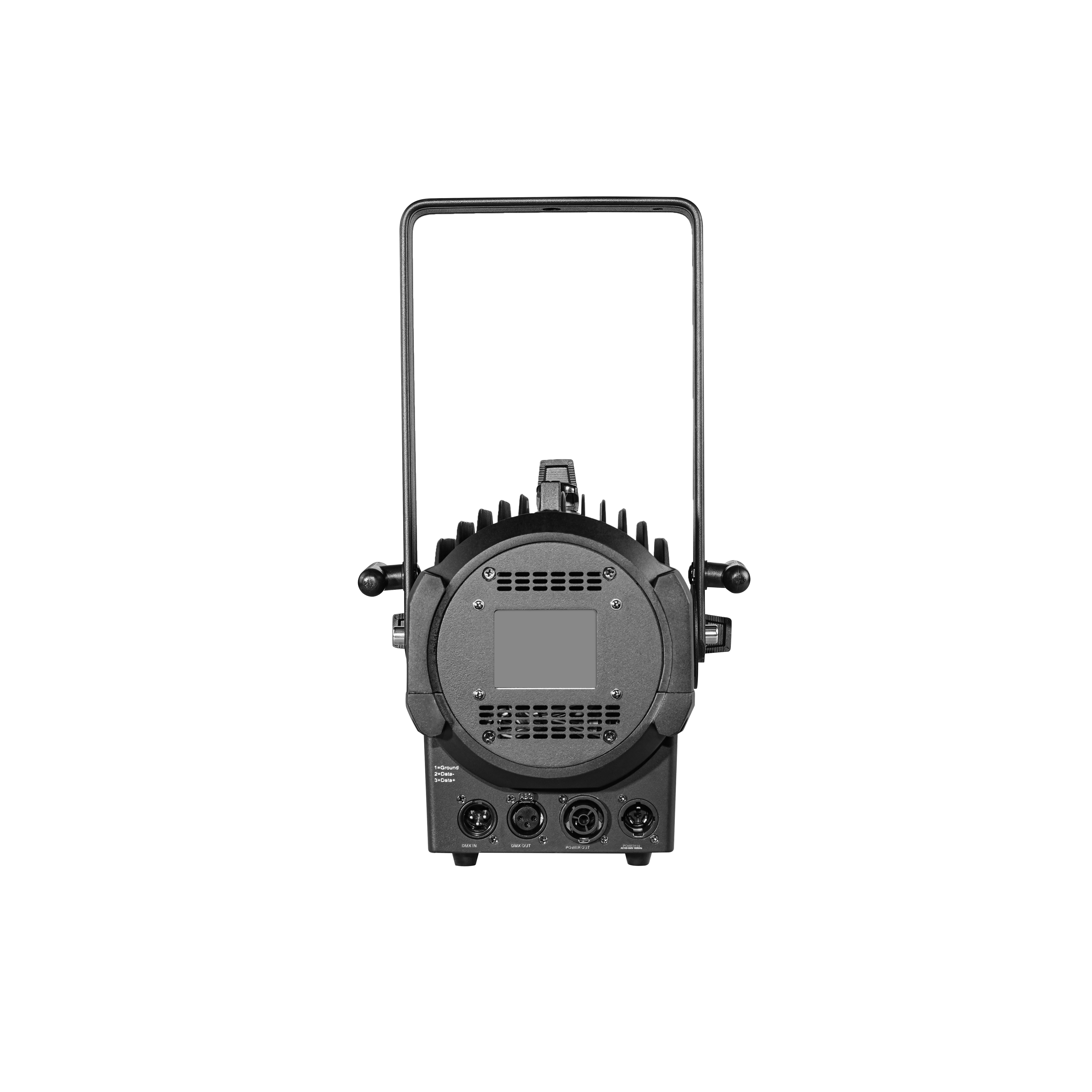 High power zoom profile light front view showing optical lens and housing