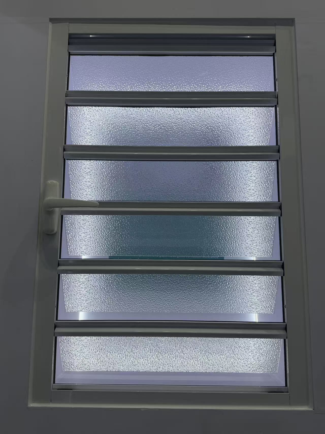 Glass Shutter glazing and frame detail relevant to daylight transmission testing
