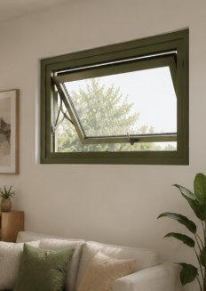 Surface-treated aluminium awning window profile details