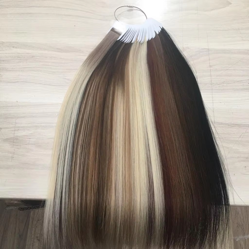 Human hair tape-in and keratin bond hair extension product