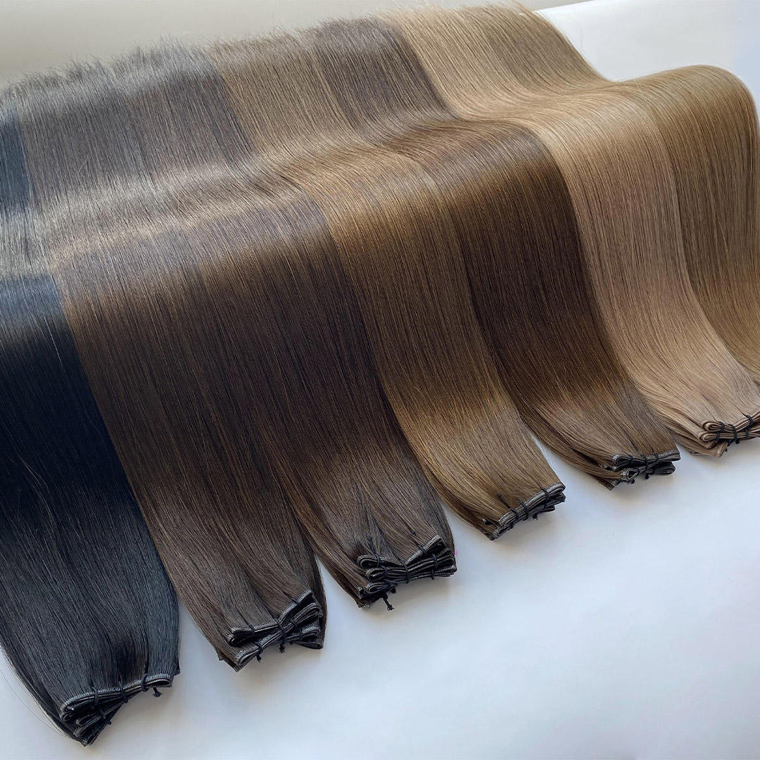Virgin human hair Machine Double Weft construction