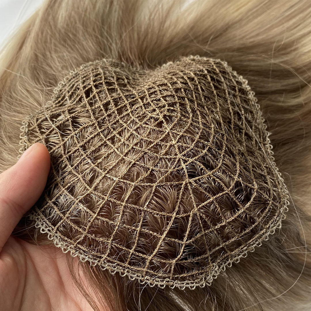 100% human European Remy hair Fishnet Topper
