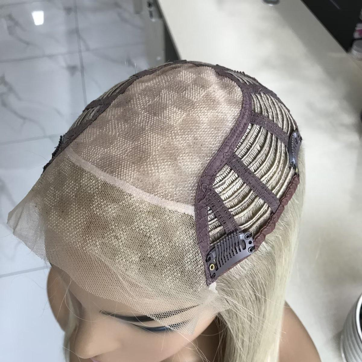 Mono Lace Topper with virgin human hair and lace front construction