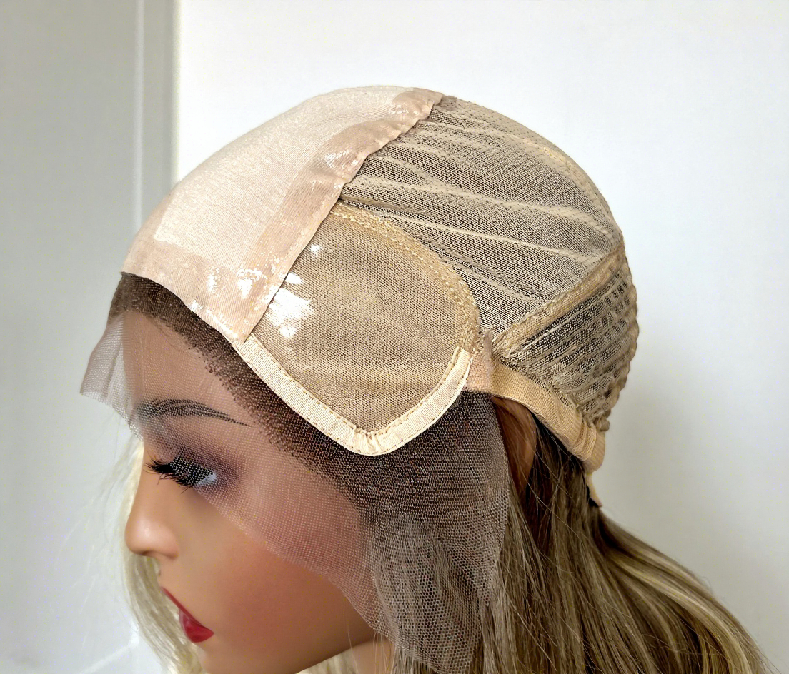 Medical Wig with lace front, silk base, ear tabs and natural hairline