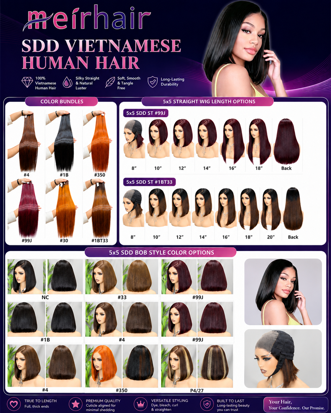 Human hair bob wig with lace front wig construction