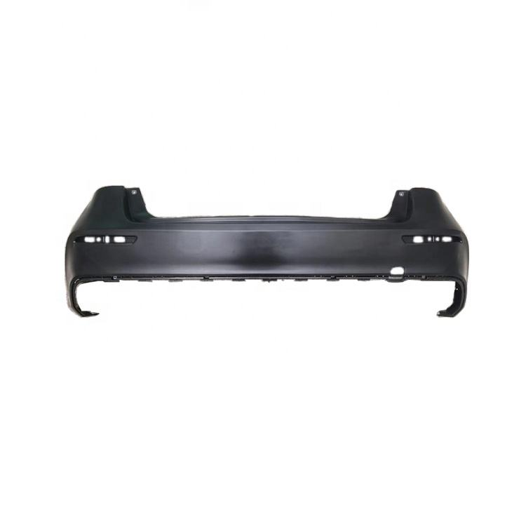 Rear view of the vehicle rear bumper highlighting mounting clip locations