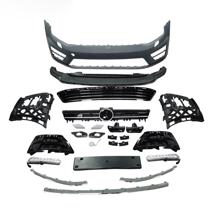 Finished front bumper assemblies prepared for pre-delivery inspection