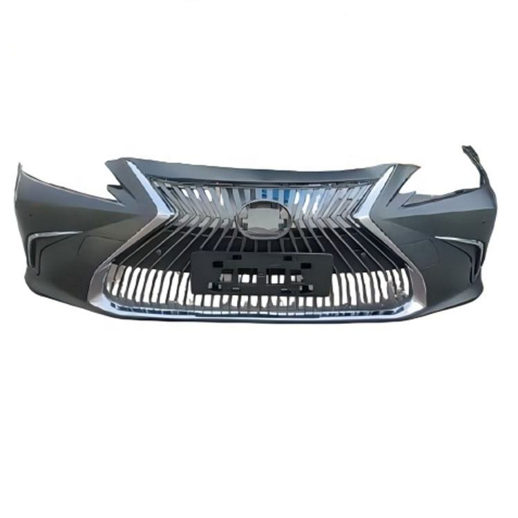 Side profile of a primed direct bolt-on front bumper ready for painting