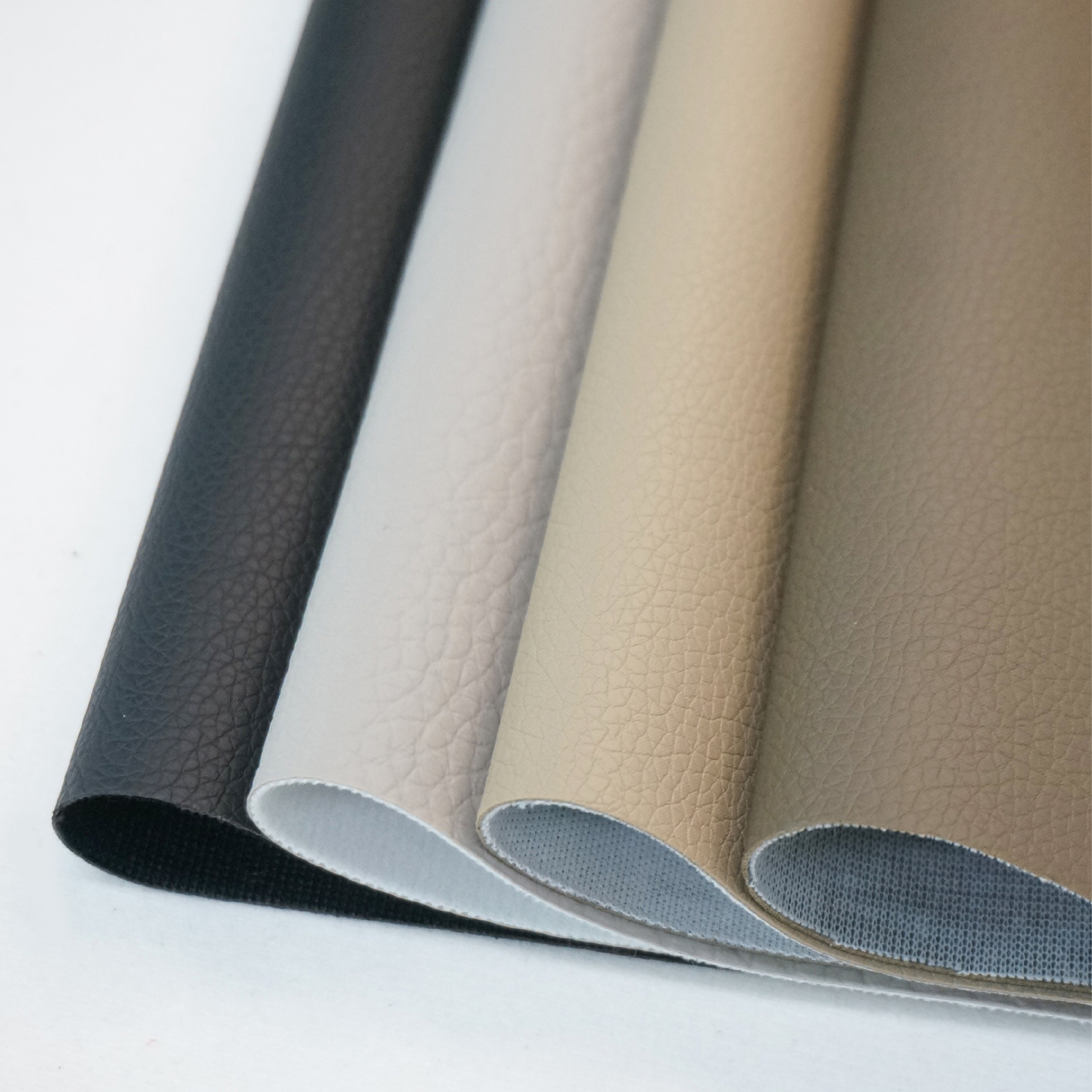High-quality raw material inspection for artificial synthetic leather used in automotive interiors and furniture upholstery