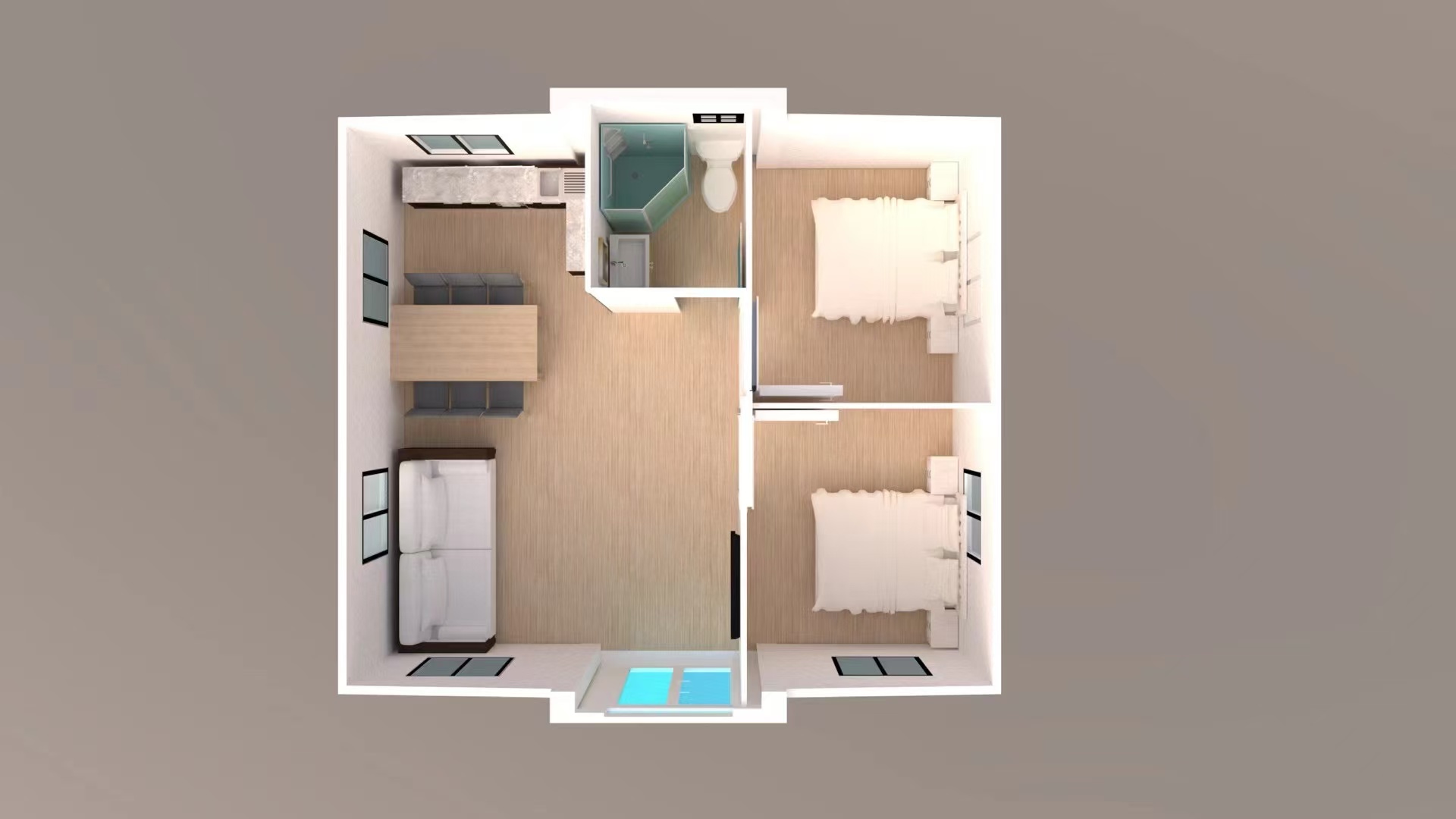 20FT expandable container house with customized window placement