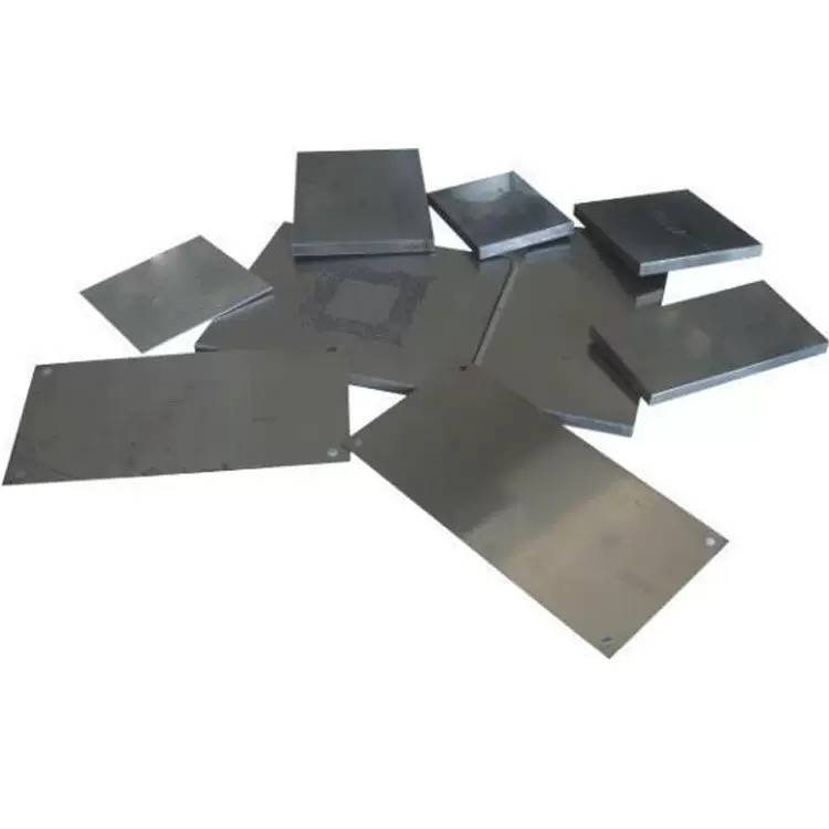 Finished transfer-printed steel plates ready for quality inspection and packaging