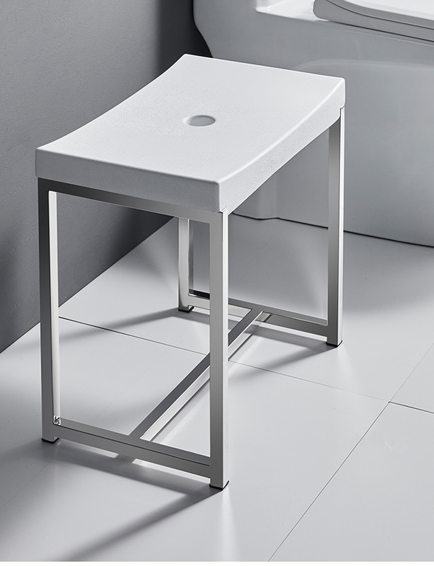 Rust-resistant 304SUS base frame for commercial bathroom stool