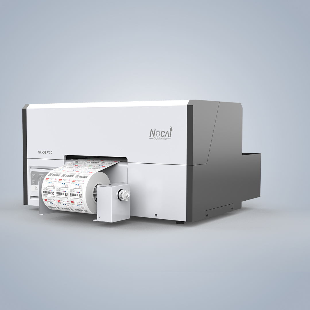 NC-SLP20 label printer with roll media handling and control panel