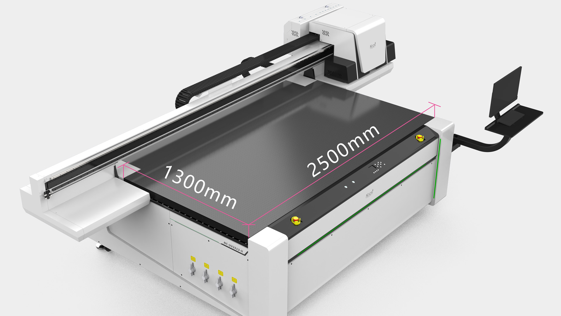 NC-UV2513-II UV flatbed printer for color white and varnish effects