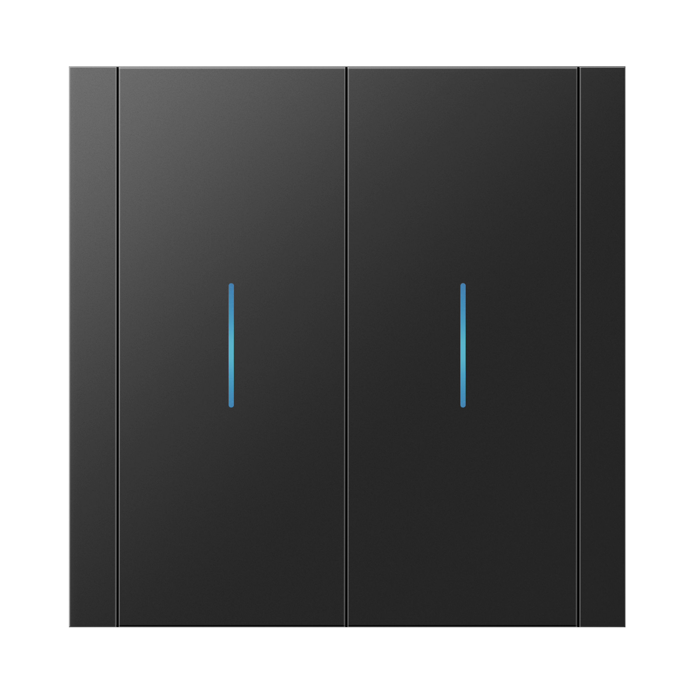UW series two gang switch with LED light and standard EU mounting plate design