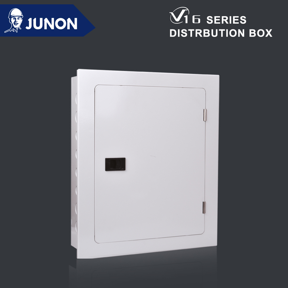 Interior configuration of V16 series 3 phase distribution board with copper terminal bars