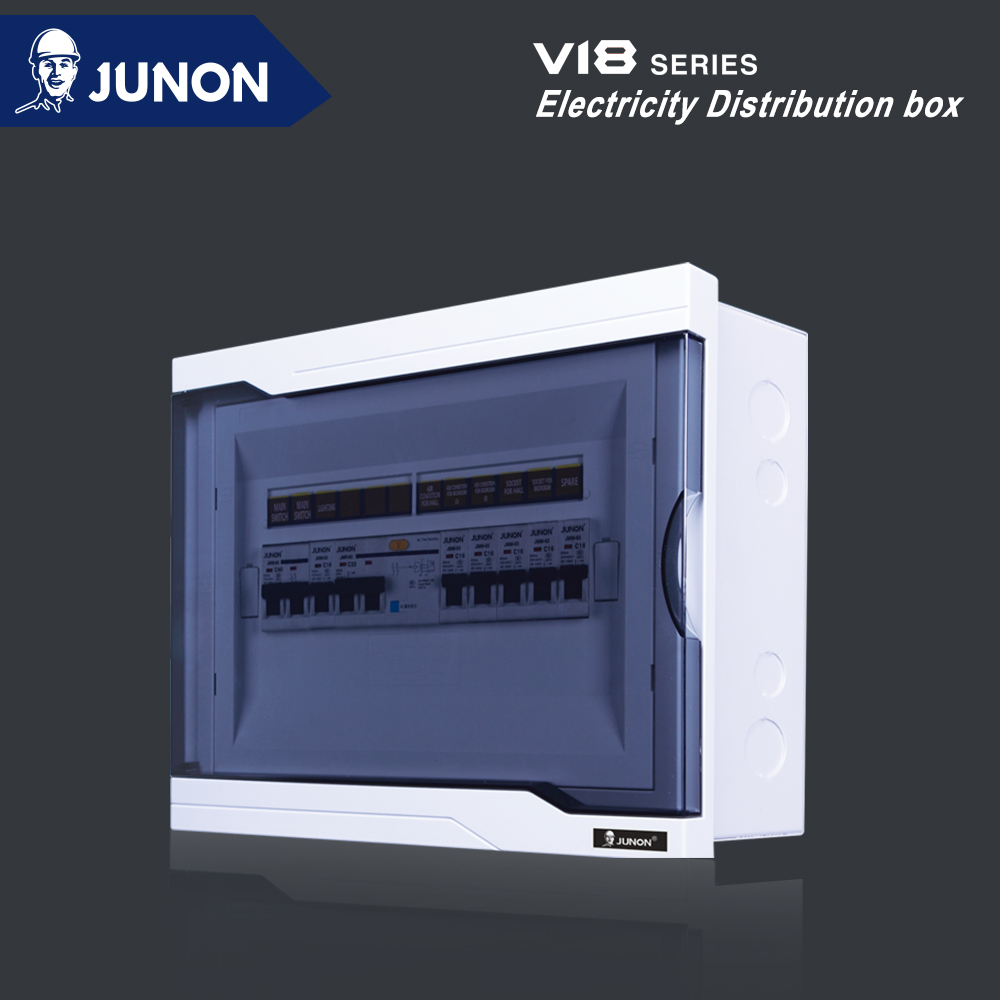 Side profile of the V22 series 12 way flush mounted distribution box