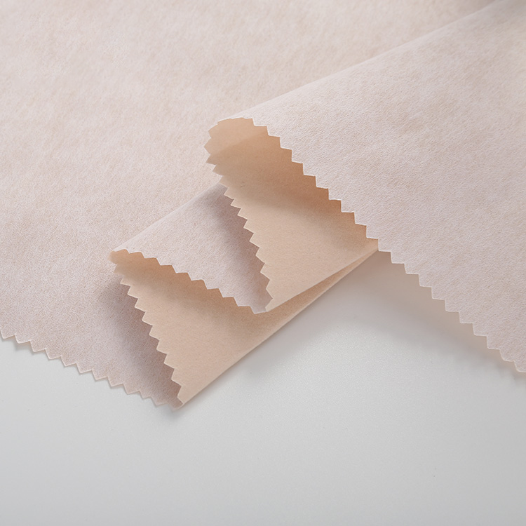 Textured nonwoven flocking fabric material close up