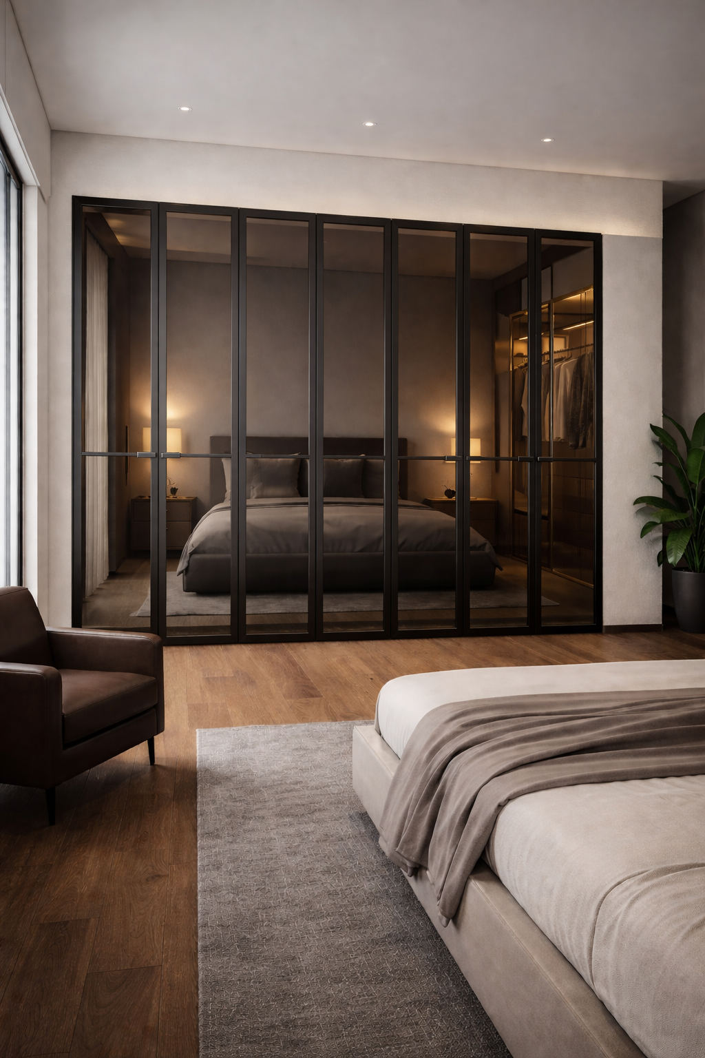 Slim aluminum frame profile for glass door product