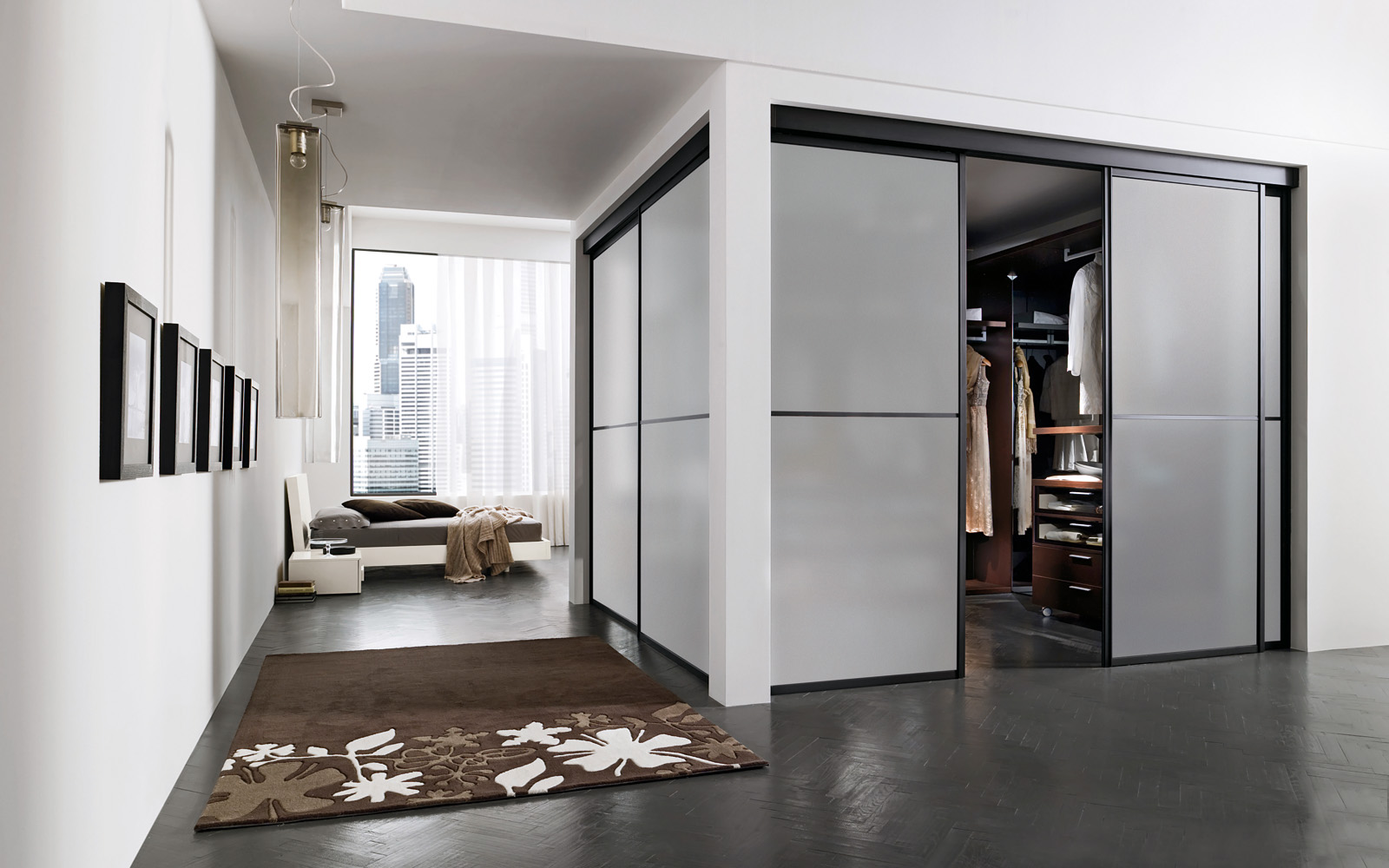 Wardrobe door aluminium system for wardrobe door frame samples