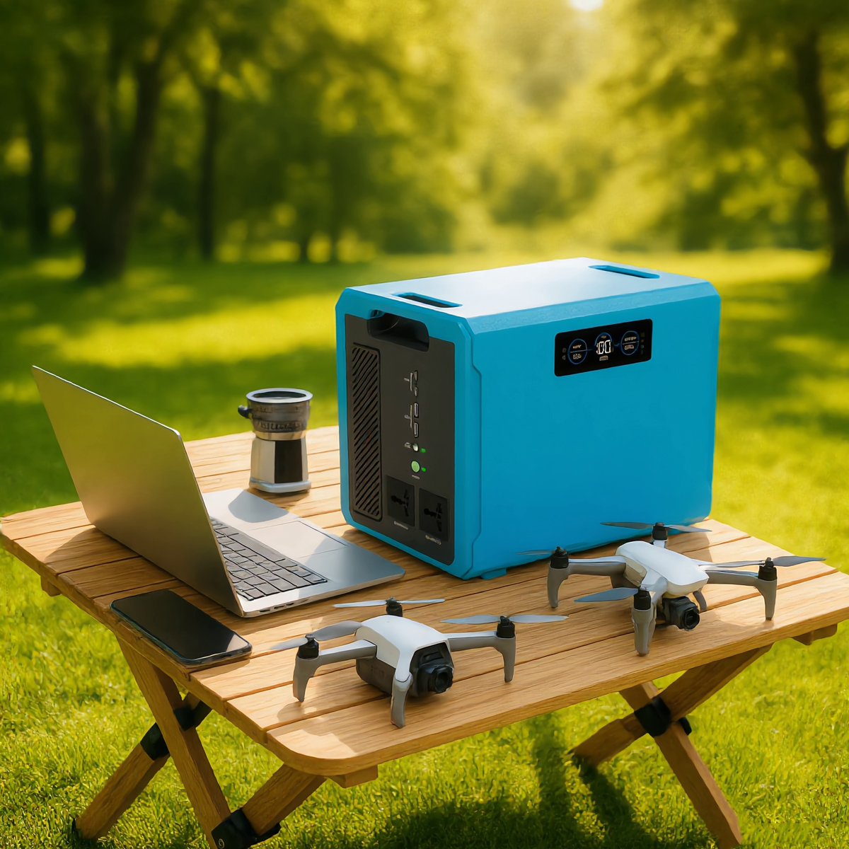 Portable power station for camping RV and field-work equipment