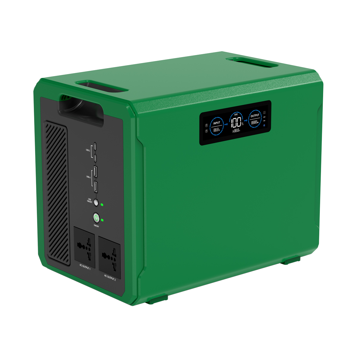 2000W Green Portable Power Station for Emergency Backup Power Supply