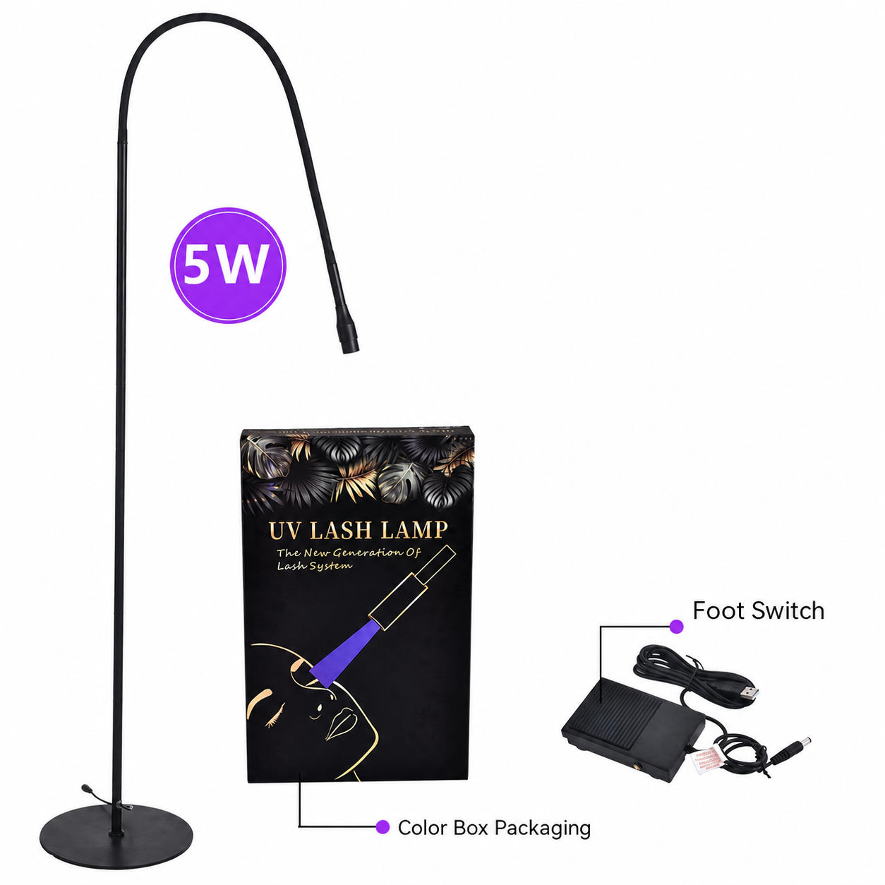 UV LED eyelash curing lamp with professional installation options