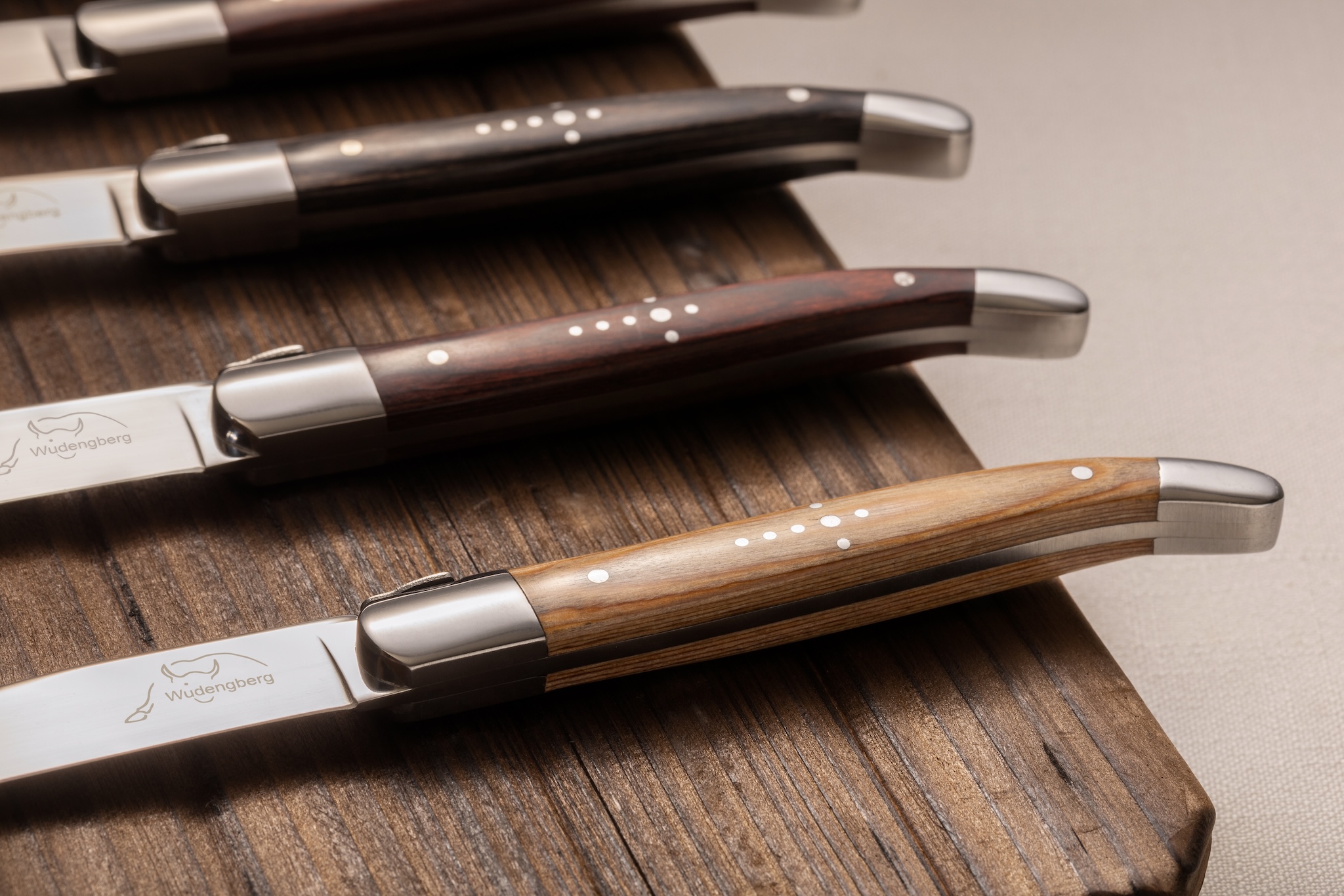 Wood handle steak knife product view