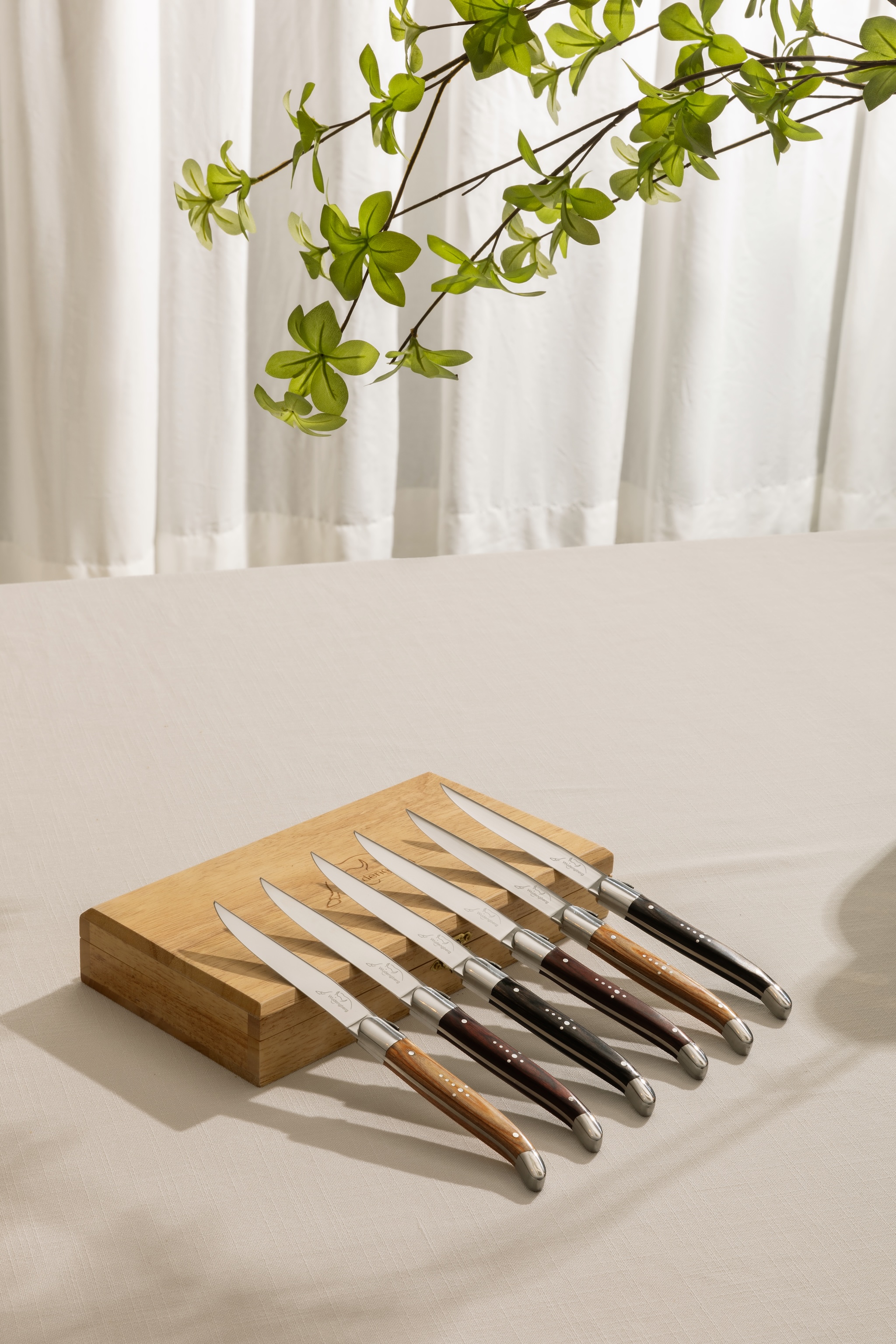 Wood handle steak knife second product view