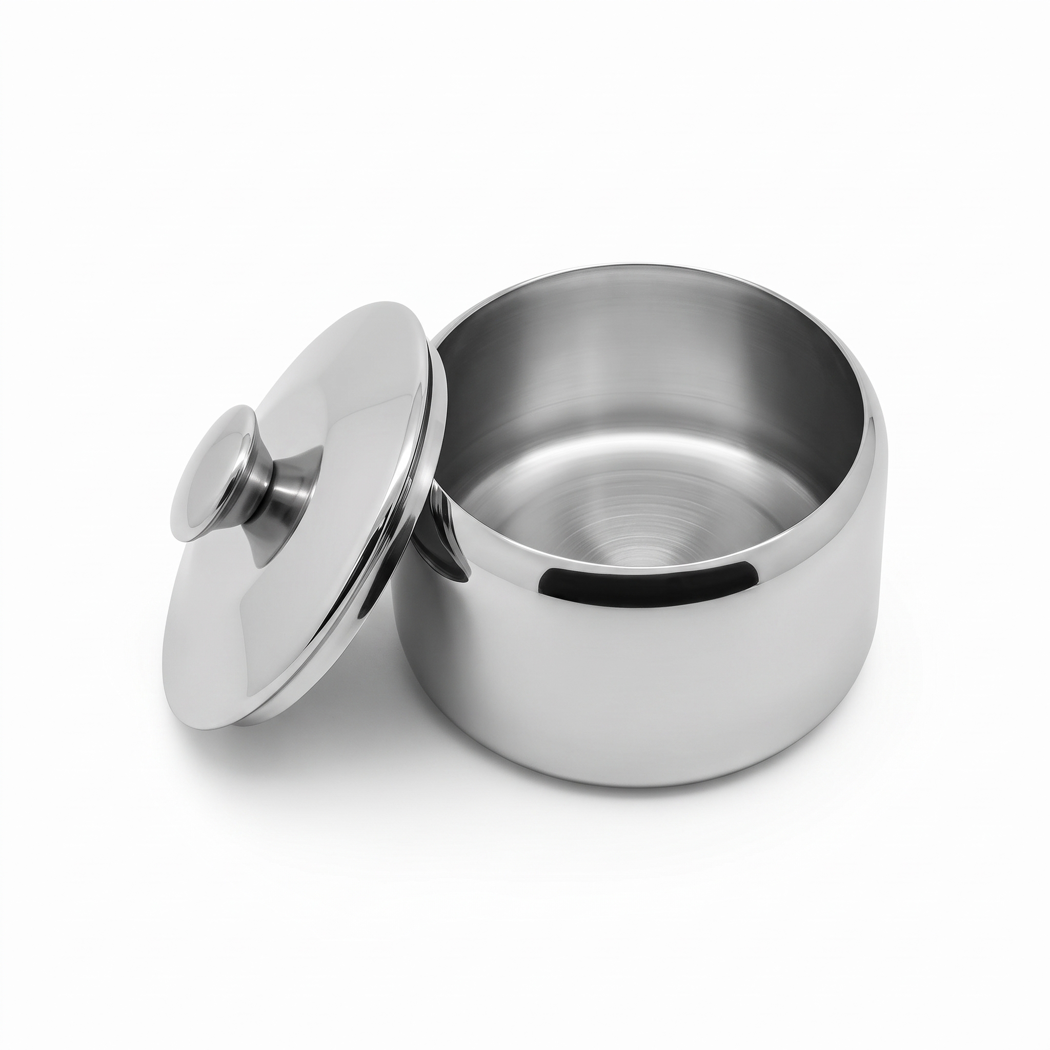 Custom stainless steel tableware and serving accessory with mirror finish