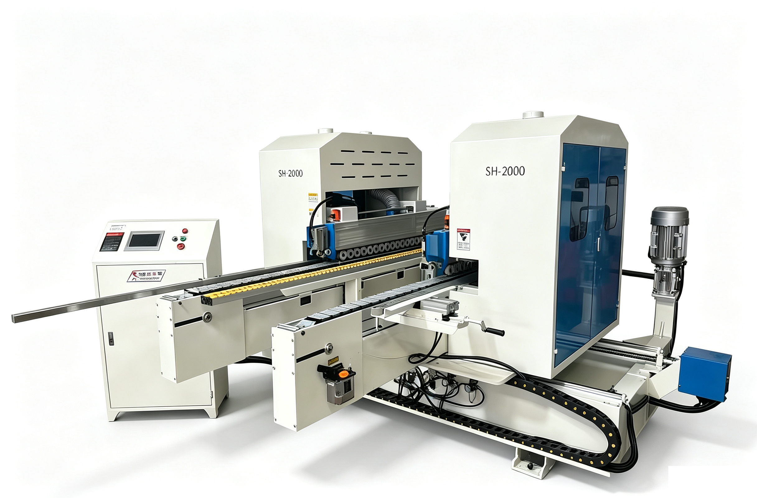 Double-end Saw machine for precise woodworking cuts