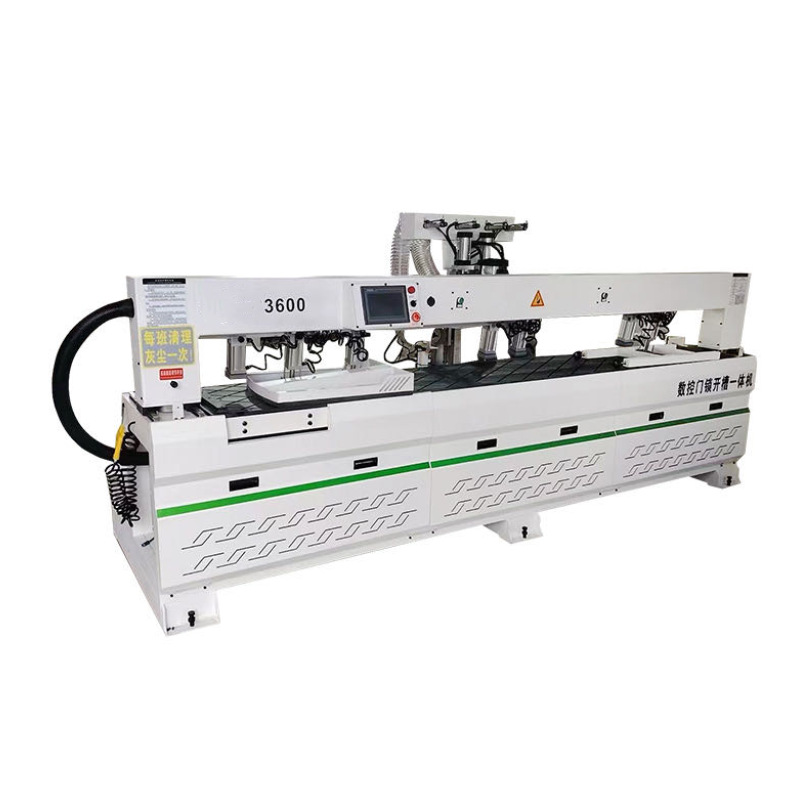 Four-spindle CNC machine for door lock slotting and drilling