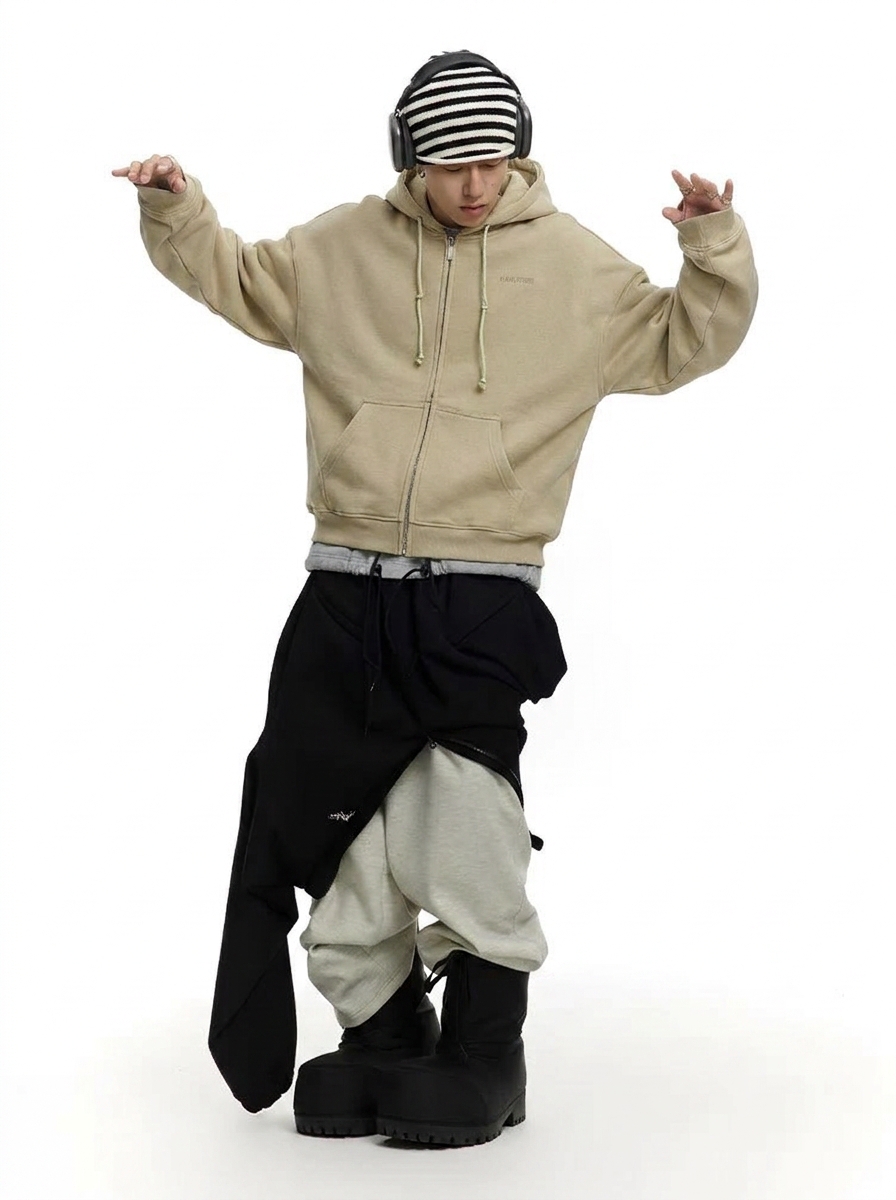 Heavyweight vintage-style zip-up hoodie product image