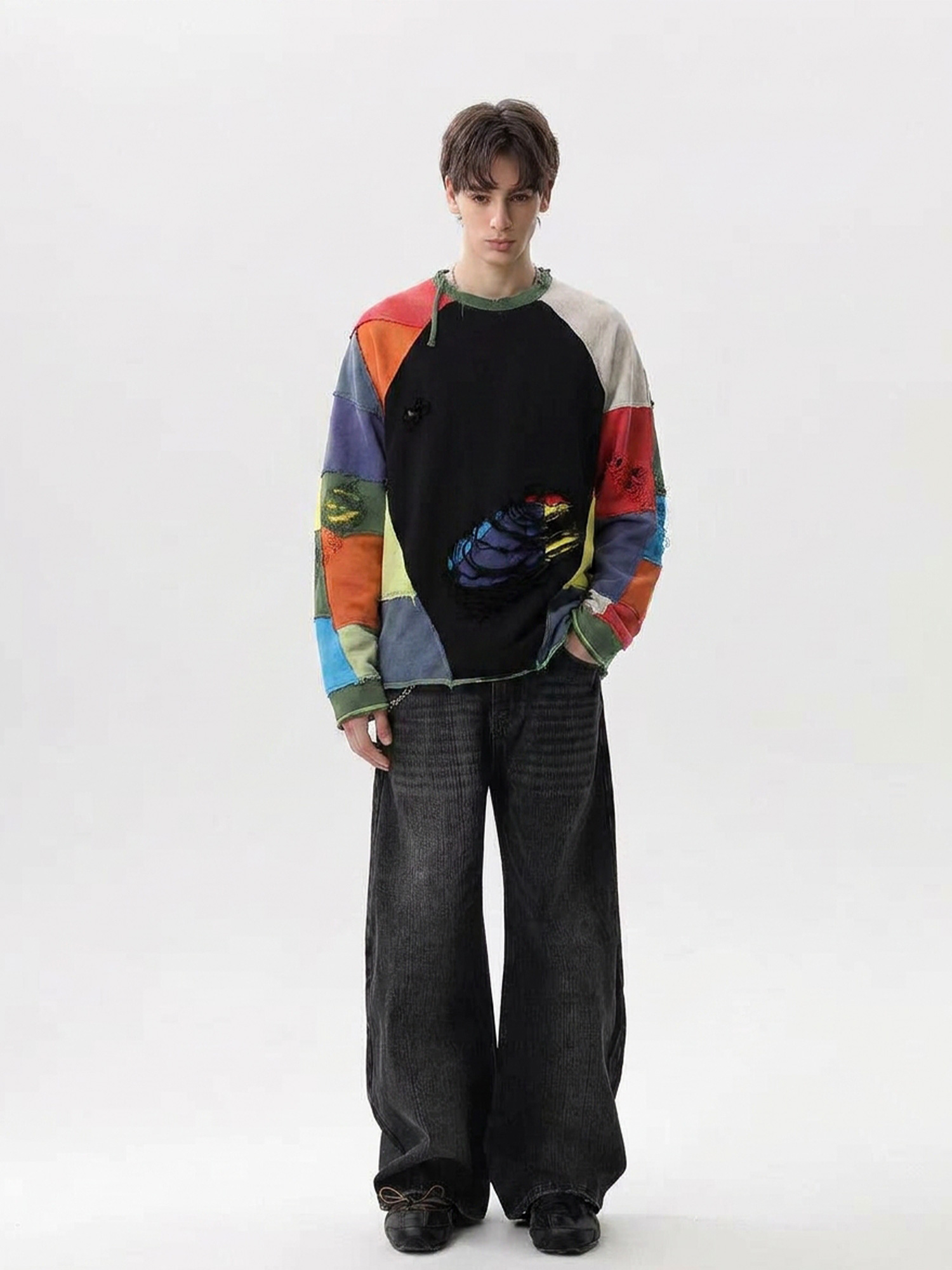 400gsm fleece crewneck sweatshirt detail for streetwear customization