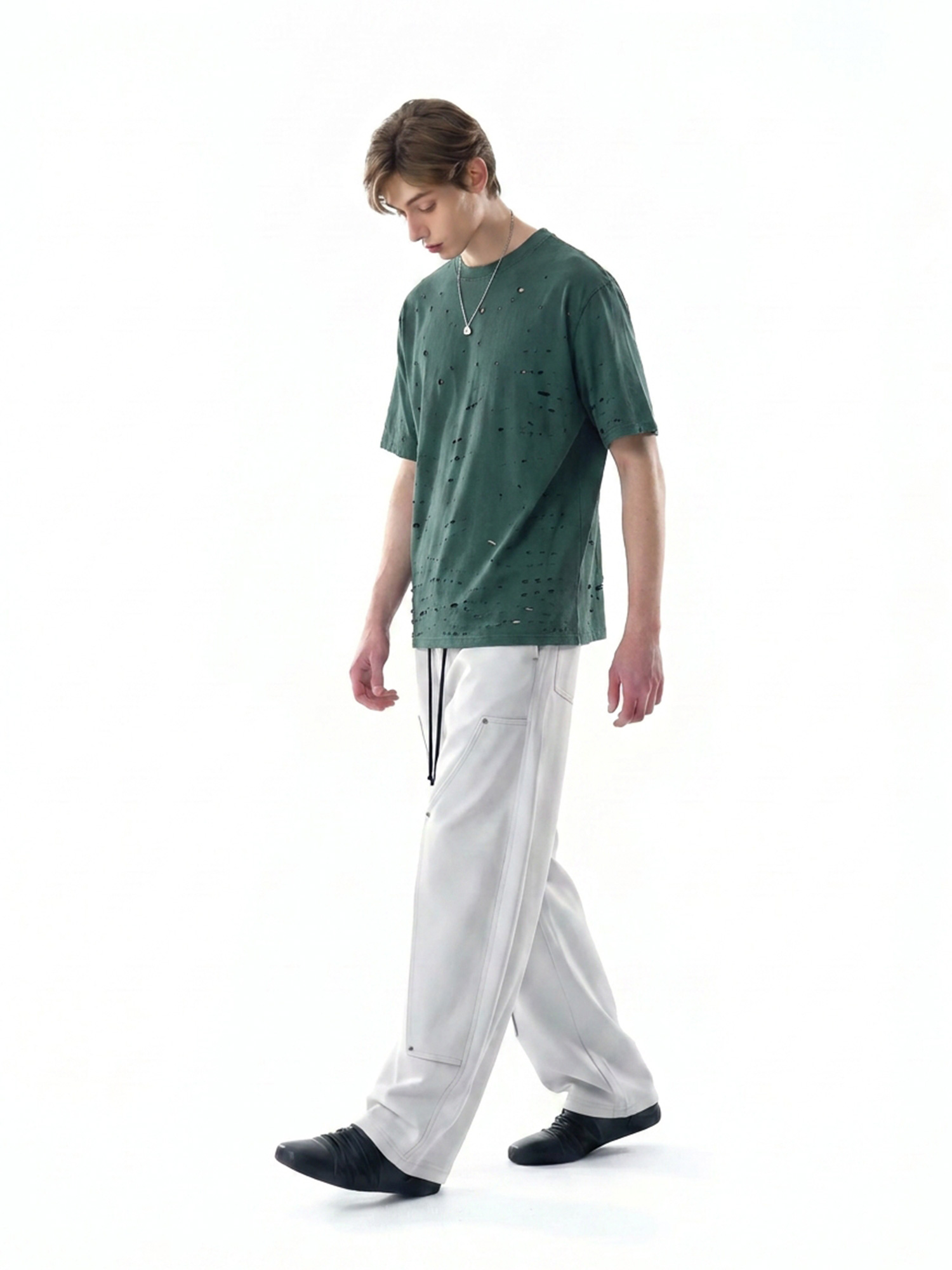 Acid-wash printed T-shirt listed in the product information