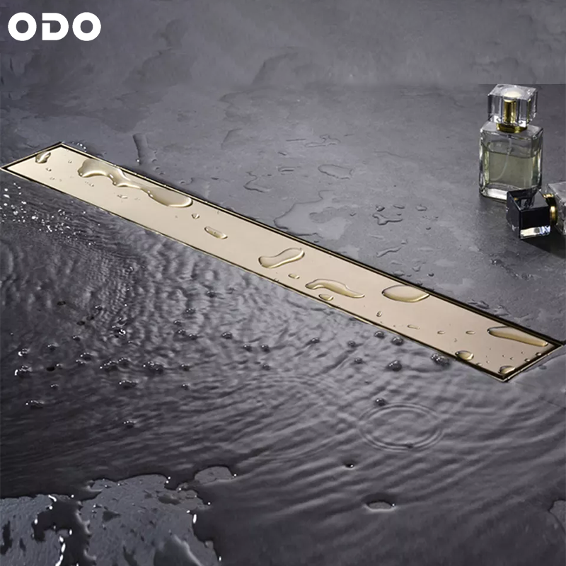 60x8cm ODO-001-JP Tile Insert Floor Drain Brushed Gold stainless steel 304