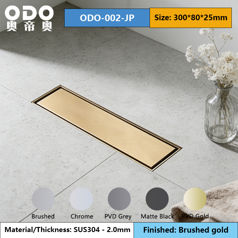 Stainless steel product with brushed gold surface finish