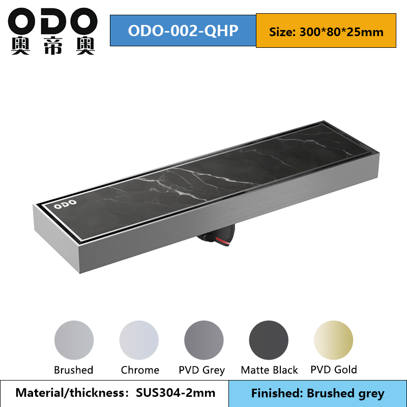 ODO tile insert floor drain product detail for grate design evaluation