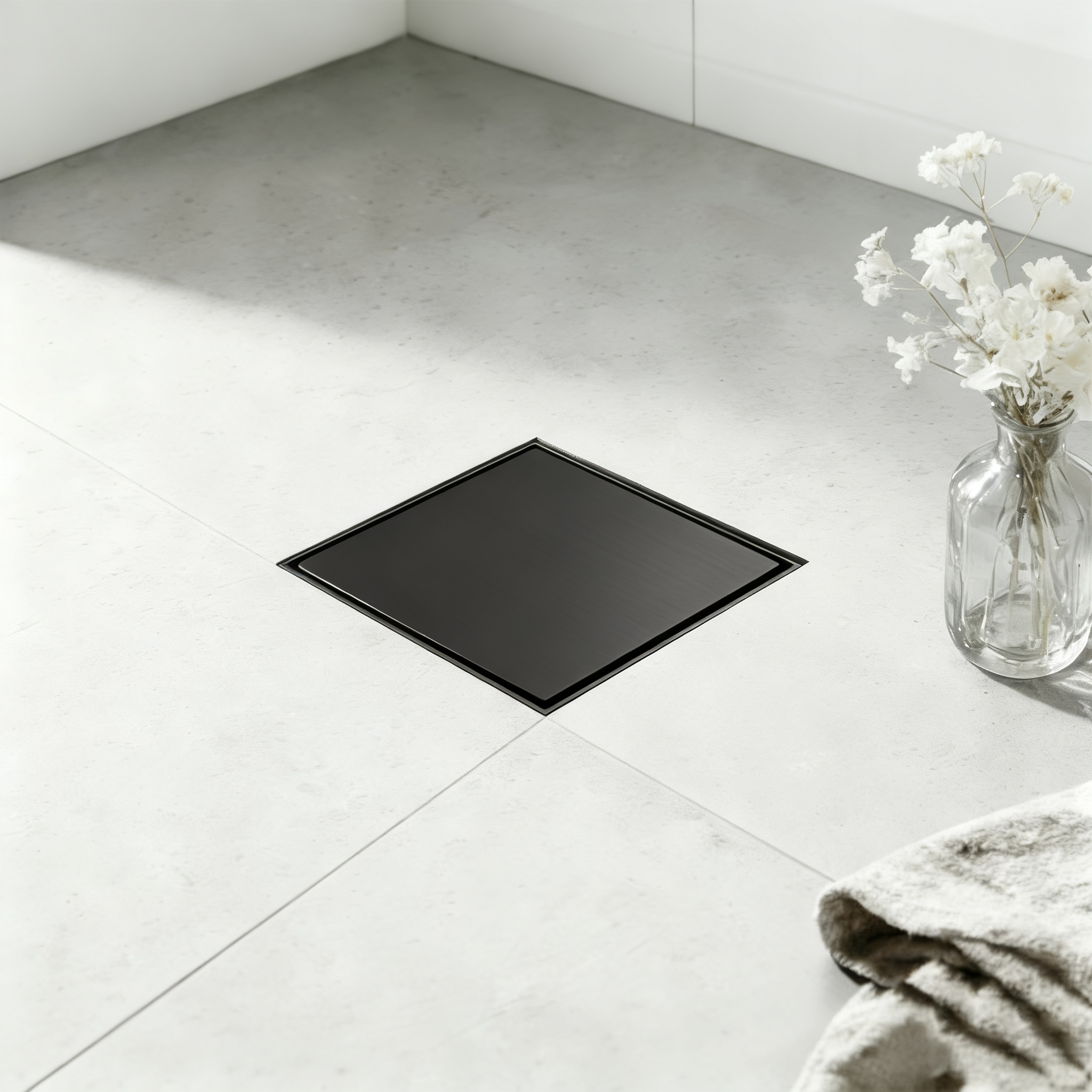 Tile insert floor drain component assembly view