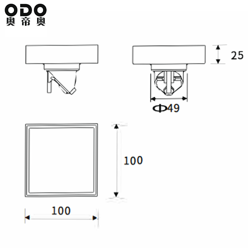 ODO stainless steel tile insert floor drain design