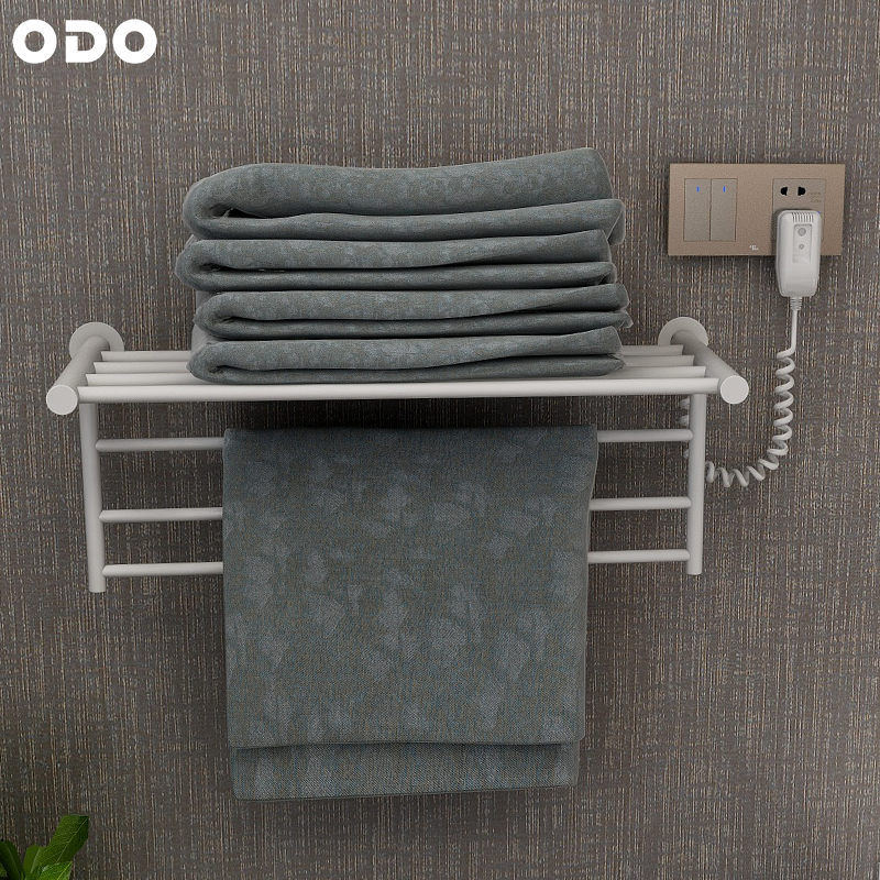ODO-R1B-2KB matte white electric towel rack product view