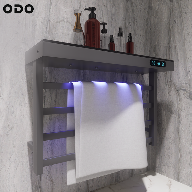 ODO-R6B-2QHP Stainless Steel Electric Towel Rack with Digital Timer Controls