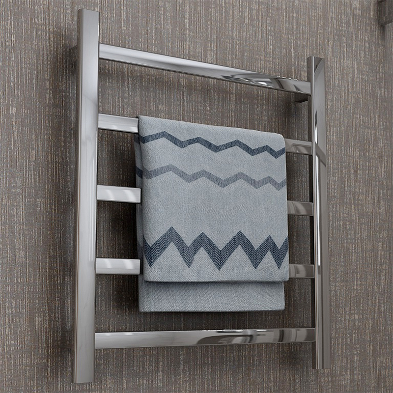 Polished Steel 5 Bar Electric Heated Towel Rail Packaging Sample