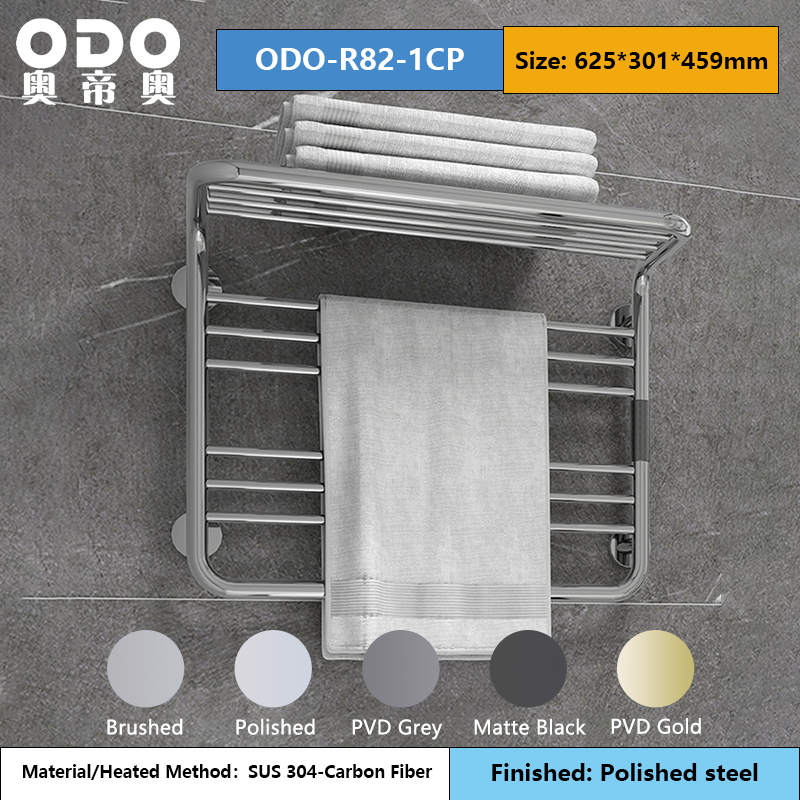 ODO-R82 six-bar heated towel rack for bathroom installation