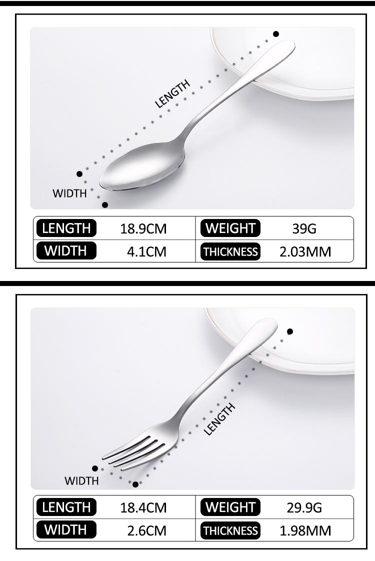 Full tang stainless steel cutlery construction for controlled bending evaluation