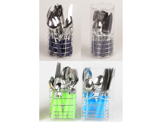 Mirror-polished colorful half tang stainless steel cutlery with plastic handles