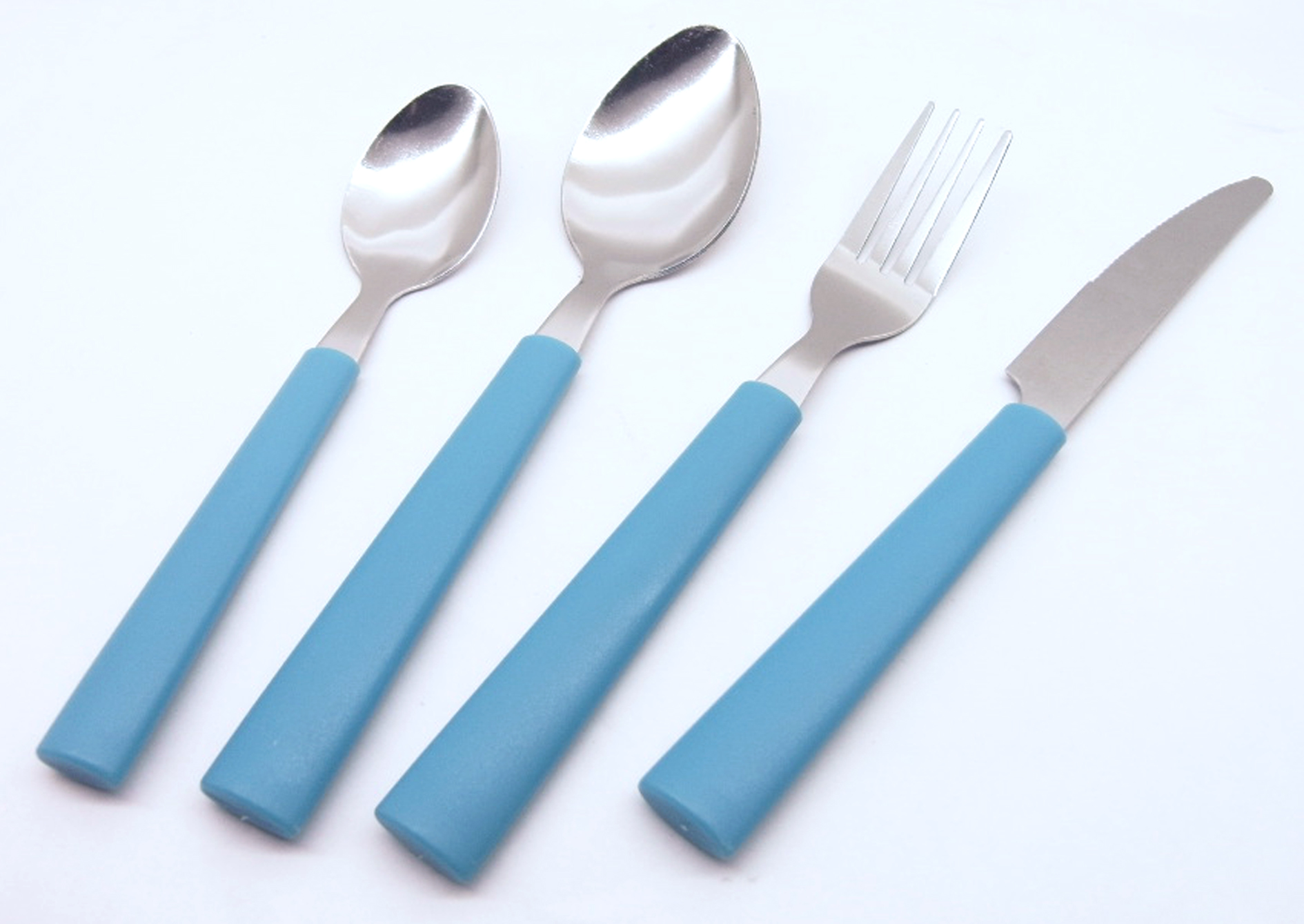 Colorful plastic handle half tang cutlery set with storage holder
