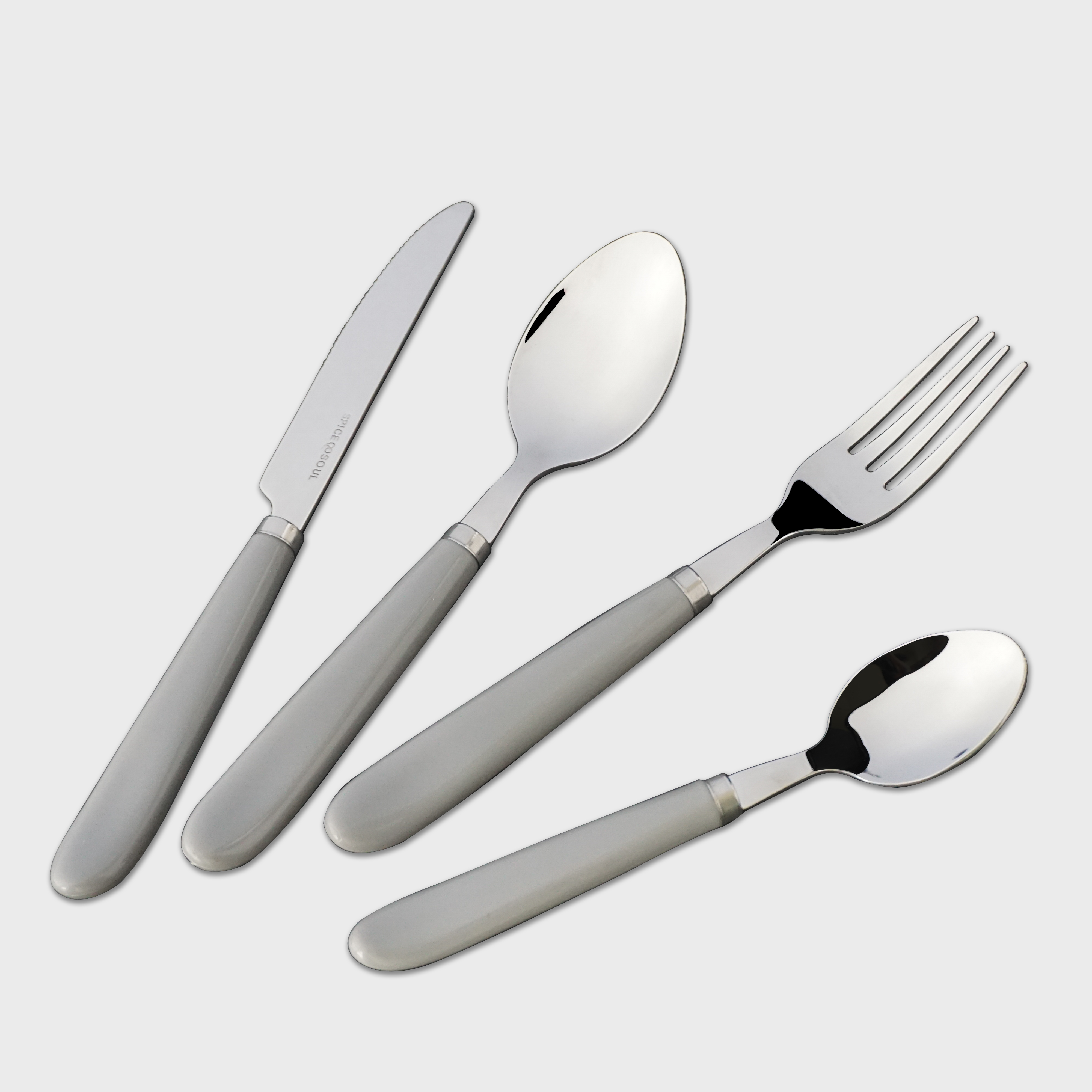 Colorful handle stainless steel flatware with full-tang construction