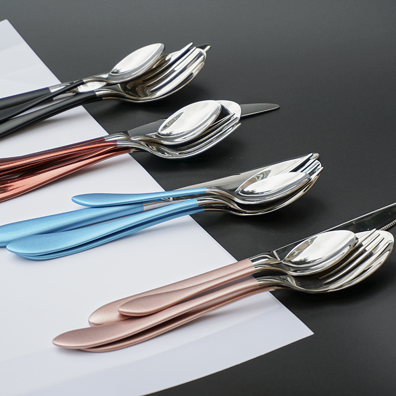Colorful handle flatware product example for appearance documentation